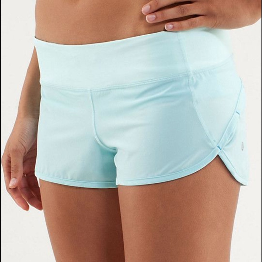 Lululemon Run Speed Shorts Sea Mist Size 6